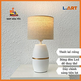 Mua Đèn ngủ đẹp cho trụ thân bầu viền vàng L.art thiết kế độc quyền DBG008