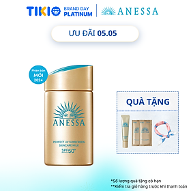 Kem chống nắng dạng sữa dưỡng da kiềm dầu bảo vệ hoàn hảo Anessa Perfect UV Sunscreen Skincare Milk SPF 50+ PA++++ 60ml