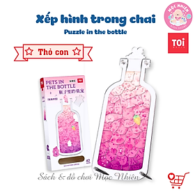 Đồ chơi xếp hình puzzle trong chai Pet in the Botte và Tiệc trà nữ thần bằng Acrylic trong suốt - Hãng TOI WORLD