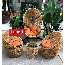 Bộ ghế xích đu trứng đan rối Tundo