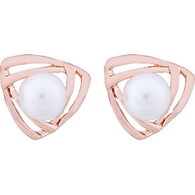 Bông Tai Korea Triangle Pearl Tatiana BH2060V - Vàng