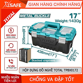 Mua Hộp đựng đồ nghề TOTAL TPBX0172 Thùng đồ nghề khóa kim loại tải trọng tối đa 15kg  chất liệu nhựa PP cứng cáp  bền bỉ