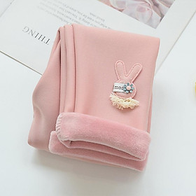 Quần legging lót lông đính thỏ mặc thu đông ấm áp cho bé hàng QCCC
