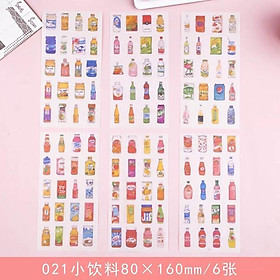 Set 6 tờ washi stickers nhiều mẫu dễ thương
