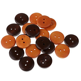 20 Piece Vintage Round 2 Holes Wooden Buttons for Sewing on Clothing Decoration 20mm