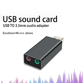 USB 2.0 Sound AdapterCho Máy Tính LapTop Hỗ Trợ Mic Và Tai Nghe Hàng Chính