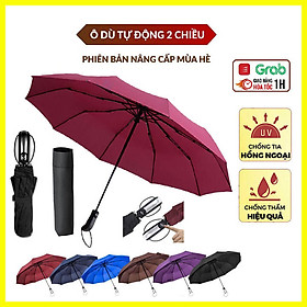 Hình ảnh Ô bấm tự động gấp gọn đóng mở 2 chiều chống tia UV, Ô dù che mưa che nắng 10 nan cầm tay cao cấp - 10NAN