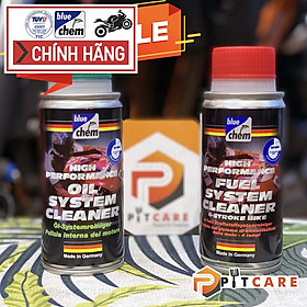 Bộ 2 phụ gia xăng 33017 và nhớt 33027 cao cấp cho xe máy Bluechem - 33017_33027