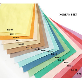 Combo 16 vải nỉ mềm Hàn Quốc cao cấp D30XR37cm 16 màu (Korean high-class Soft Felt) làm đồ handmade, craft, thủ công