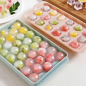 Mua Khay làm đá bi tròn  khuôn làm đá có nắp đậy thông minh thế hệ mới loại lớn 33 viên làm rau câu  thạch bi đẹp mắt