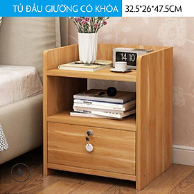 Mua Tủ đầu giường  kệ đầu giường có ngăn kéo  táp đầu giường chất liệu gỗ kích thước 33*26*47 5cm