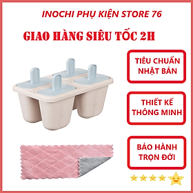 Mua Khuôn Làm Kem 4 Ô Kari Chuẩn Nhật ( Tặng kèm khăn lau pakasa) - Hàng Chính Hãng
