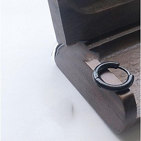 KHUYÊN TRÒN TRƠN, loại DÀY chuẩn, titan không gỉ, unisex, bông tai nam