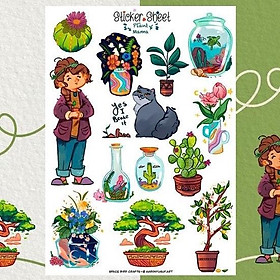 Sticker sheet plant mama - chuyên dán, trang trí sổ nhật kí, sổ tay | Bullet journal sticker - unim053