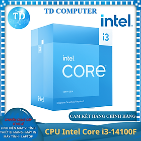 Hình ảnh CPU Intel Core i3 14100F 4.7GHz (Socket 1700, 4 Nhân 8 Luồng 12MB 65W) - Hàng chính hãng (NEW BOX)