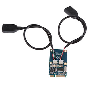 Mini PCIe to Dual USB Adapter mPCIe 2Ports 5Pin USB2.0 Expansion Card