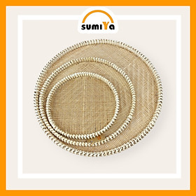 Mua Mẹt tre viền mây đan thưa cao cấp hình tròn  nguyên liệu tự nhiên thân thiện với môi trường  dùng trang trí  để thức ăn