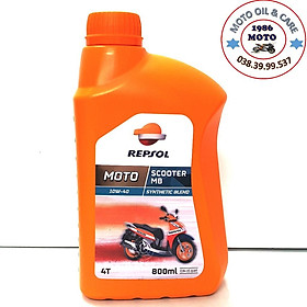 Nhớt xe tay ga cao cấp Repsol Scooter SynThetic 10W40 MB 800ml - Nhập Tây Ban Nha