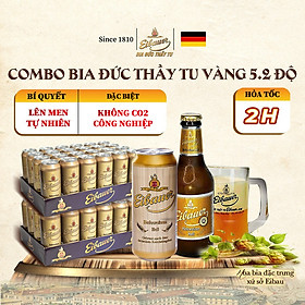 [BIA ĐỨC_SINCE 1810] Combo 2 Thùng Bia Tươi Thầy Tu EIBAUER HEFEWEIZEN HELL 5.2 ĐỘ - Bia Tươi Men Sống Thượng Hạng - Nhập Khẩu Chính Hãng