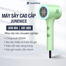Máy sấy tóc JuneNice, công suất lớn 1800W với đèn led chạy vòng trên máy sấy biểu thị 2 sức gió 3 nhiệt độ JN_HY5515
