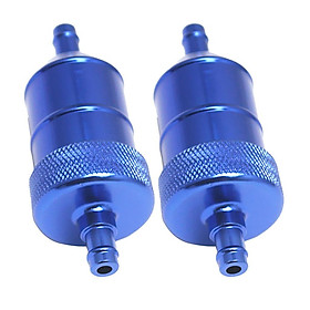 2pcs 8mm 5/16" Aluminium Blue Inline Fuel Petrol Diesels Filter Universal