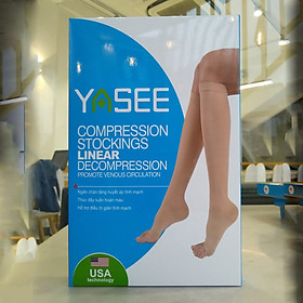 Vớ y khoa (vớ gối) Yasee, tất chống suy giãn tĩnh mạch (Vớ gới, màu da, hở ngón)