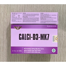 Viên uống Calci - D3 - MK7 Vinh Thịnh Vượng VV, hộp 30v