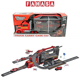 Bộ Đồ Chơi Mô Hình Xe Tải Cứu Hỏa Nhiều Ngăn Có Tích Hợp Đường Trượt - Vecto VT111