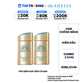 Bộ đôi Kem chống nắng dạng sữa dưỡng da kiềm dầu bảo vệ hoàn hảo (Anessa Gold Milk 60ml x2)