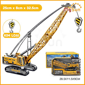 Xe tải, ô tô máy ủi, xúc múc đất, trộn bê tông, cần cẩu nâng, xe ủi đồ chơi công trình bằng kim loại cho trẻ em bé