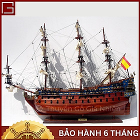 [Giá xưởng] Mô Hình Thuyền Gỗ Trang Trí Phong Thủy Dạng Thuyền Thương Mại Cổ SAN FELIPE PAINTED Chính Hãng, Hàng Xuất Khẩu Chất Lượng Cao