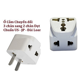 Mua Ổ Cắm Chân Dẹt Chuyển Đổi  Chia 2 Ổ Cắm  Chuyển Đổi 3 Chân Sang 2 Chân  Chuấn US - Japan- Đài Loan. Takyhome 8610chandet