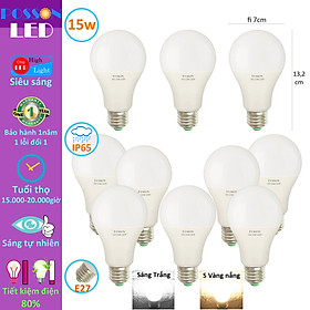 Mua 10 Bóng đèn Led 15w bup tròn A70 bulb tiết kiệm điện siêu sáng kín chống nước mưa Posson LB-15x