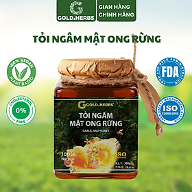 Tỏi ngâm mật ong rừng GoldzHerbs, 100% mật ong nguyên chất – Hũ 300g/ Hộp 15 gói x 10g