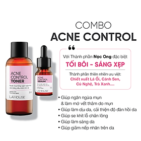 Bộ sản phẩm dành cho da mụn Lá House Acne Control gồm 2 món Serum và Toner 10ml&30ml