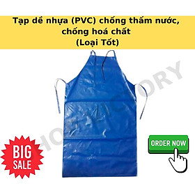 Tạp dề nhựa chống thấm nước xanh trắng