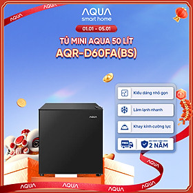 Tủ lạnh Aqua 50 lít AQR-D60FA(BS) - Freeship toàn quốc - Hàng chính hãng - Bảo hành 2 năm
