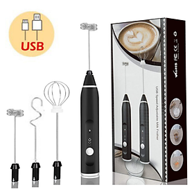 Máy đánh trứng, tạo bọt 3 trong 1 tích hợp cổng sạc USB MFB1501H - Màu Đen