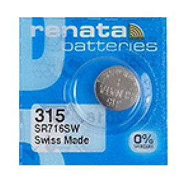 Pin đồng hồ Thụy Sỹ RENATA 315 / SR716SW oxit bạc Made in Swiss chính hãng (Dạng vỉ 10 viên)