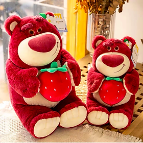 Thú nhồi bông gấu Lotso ôm trái dâu dễ thương - Size từ 40 đến 90cm - Quà tặng gấu bông gấu dâu êm mịn
