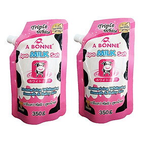 Bộ 2 Túi Muối Tắm Sữa Bò Tẩy Tế Bào Chết A Bonne Spa Milk Salt Thái Lan (350g/Túi)