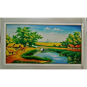 Mua tranh thêu phong cảnh  kích thước 91 x 52