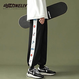 Quần jogger line pant dài phối sọc có dây rút unisex - quần thun dây rút dáng rộng - mm