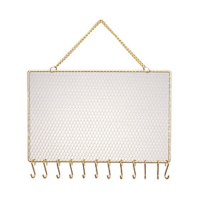 Wall Mounted Grid Display Rack Jewelry Organizer for Bedroom Closet Women