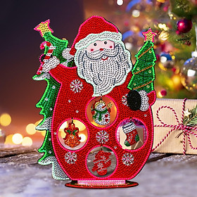 Bức tranh kim cương 5d Trang trí Giáng sinh, Sáng DIY Santa Claus Diamond Vẽ tranh đồ thủ công Giáng sinh để trang trí bàn quà tặng