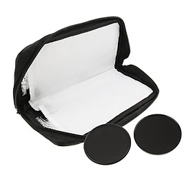 Portable 82mm UV CPL ND IR Filter Case Lens Cover Stack Storage Cap + Foldable Flash Snoot Travle Carrying Pouch Bag - Black