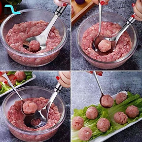 Thìa inox làm thịt viên, chả viên, nặn mọc tiện dụng - Muôi inox nặn thịt viên đẹp mắt.