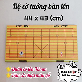 Bộ cờ tướng bàn nhựa in hình mặt gỗ 44 x 43 cm