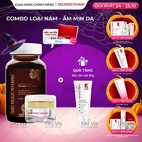 Bộ đôi trong uống - ngoài thoa Sắc Ngọc Khang: Sắc Ngọc Khang ++ (60 viên) + Kem dưỡng da ban đêm 10g