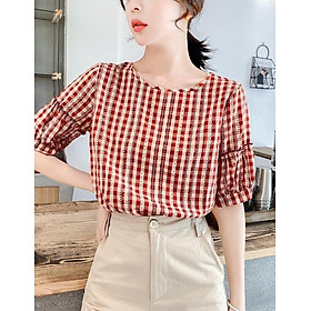 ÁO KIỂU NỮ SỌC CARO XINH ĐẸP